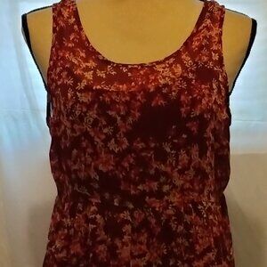 burgundy with flower print dress